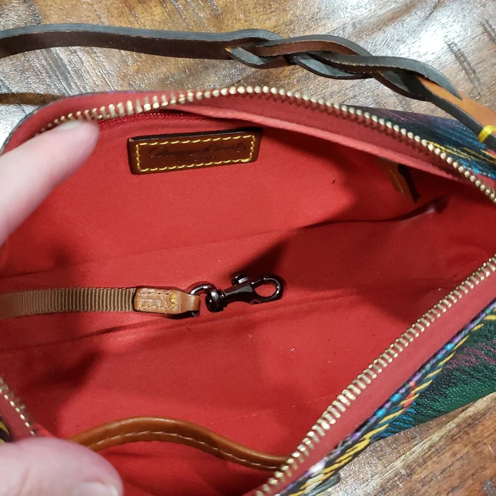 Dooney & Bourke Windsor Tartan Barrel Bag - Red, Green, Yellow - Picture 13 of 16